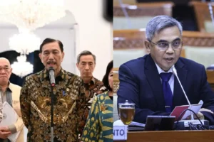 Ketua Dewan Ekonomi Nasional (DEN) Luhut Binsar Pandjaitan dan Ketua Komisi Pemberantasan Korupsi (KPK) Setyo Budiyanto