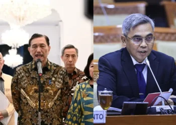 Ketua Dewan Ekonomi Nasional (DEN) Luhut Binsar Pandjaitan dan Ketua Komisi Pemberantasan Korupsi (KPK) Setyo Budiyanto
