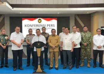 Konferensi pers di Kantor Kemenko Polkam, Jakarta
